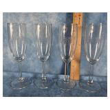 SET OF 4 PEORIA  ZOO GLASS CHAMPAGNE FLUTES