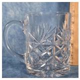 CUT LEAD CRYSTAL GLASS MUG TANKARD STAMPED