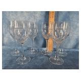 SET OF 6 BRADLEY UNIVERSITY CRYSTAL WINE GLASSES