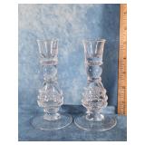 JULISKA SIGNED CRYSTAL CANDLESTICK HOLDERS