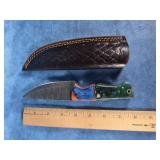 HAND-FORGED DAMASCUS STEEL FIXED BLADE KNIFE