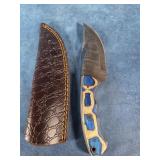 8" HAND FORGED DAMASCUS STEEL SKINNER KNIFE