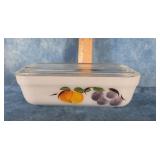 FIRE-KING GAY FAD MILK GLASS REFIGERATOR DISH