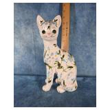 VTG. LEFTON WHITE CERAMIC CAT FIGURINE 10" TALL