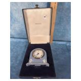 WEDGWOOD BLUE JASPERWARE MANTEL CLOCK IN BOX