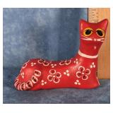 MEXICAN FOLK ART CERAMIC CAT FIGURINE