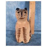 HAND-PAINTED TONALA MEXICAN FOLK ART POTTERY CAT