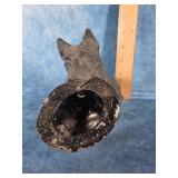 ART DECO METAL SCOTTIE DOG HOLDING A HAT