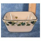 LONGABERGER POTTERY "LUCKY TWIST" SHAMROCK BOWL