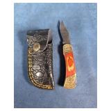 DAMASCUS STEEL SINGLE BLADE POCKET KNIFE
