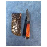 DAMASCUS STEEL SINGLE BLADE POCKET KNIFE