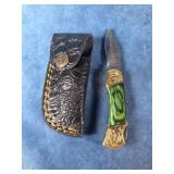 DAMASCUS STEEL SINGLE BLADE POCKET KNIFE