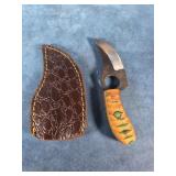 6" HAND FORGED DAMASCUS STEEL FIXED BLADE KNIFE