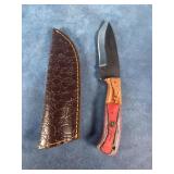 8.5" HAND FORGED DAMASCUS STEEL FIXED BLADE KNIFE