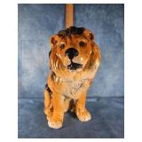 MID-CENTURY ITALIAN MAJOLICA SEATED LION FIGURINE