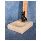 VTG. ART DECO SCOTTIE DOG ONYX ASHTRAY