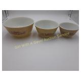 3 Vintage Pyrex Forest Fancies Nesting Bowls