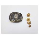 Dane County Traffic Police Belt Buckle & Buttons