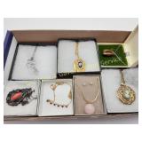 Variety of 7 Ladies Necklaces-Cameo & Others