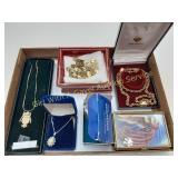 Variety of Ladies Necklaces & Chains, Trinket Box