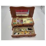 Ladies Jewelry Box with Variety of Earrings
