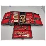 Mens Valet Box with Tie Clips & Other Jewelry