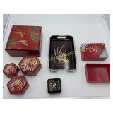Oriental Jewelry & Trinket Boxes & Tray