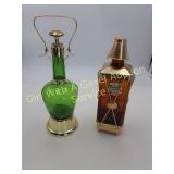 2 Vntg Music Box Liquor Decantors