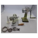 Vntg Rival Counter Top Meat Grinder, & Universal