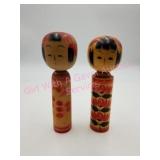 Vintage Kokeshi Wood Dolls with Marking