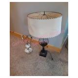 Retro Wire Lamp & Milk Glass Knob Lamp