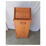 Amish Crafted Oak Swing Top Trash Receptacle