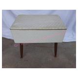 Retro Sewing Storage Bench with items