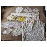 Variety of Doilies & Doiley Table Cloth