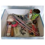 Variety of Sewing Supplies, Buttons, Crochet Needl