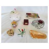 Trinket Boxes, Glass Cat Candle Holder, Footprint