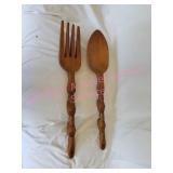 Tiki Totem Fork Spoon Wood Wall Hangers