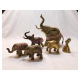 Solid Brass & Bronze on Brass Elephants