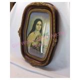 Antique Portrait of St. Theresa Framed