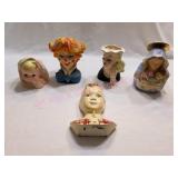 Vintage Sandy Wall Pocket (damage) Head Vases