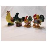 Vntg Austrian Rooster Bank, Japan Ceramic Roosters