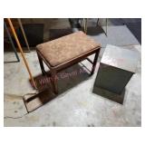 Vintage Bench, Storage Bin, Dust Pan