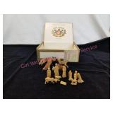 Vintage Miniature Nativity Set, & Fox Family w/box