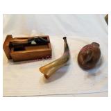 Goose Nut Cracker Dish, Powder Horn, Duck Tray