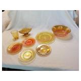 Merigoold Carnival Glass, Yellow Depression