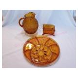 Vintage Indiana Tiara Tree of Life Glass Relish