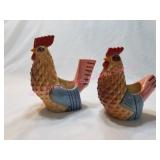 Vintage Ardeco Japan Rooster & Hen Planter