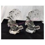 Vintage (possible Heisey) Glass Fighting Rooster