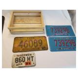 Vintage License Plate, Collector Plates, Crate
