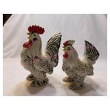 Vintage Japan Marked Ceramic Rooster & Hen